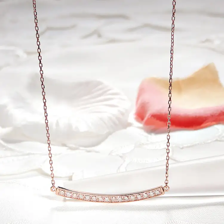 ネックレス レディース K18PG ピンクゴールド ダイヤモンド 0.30ct【 f183-k18pg 】