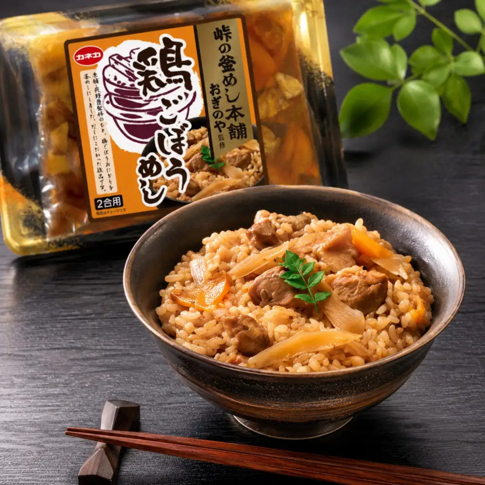 イチビキ「カネカ食品」 荻野屋監修鶏ごぼうめしの素 2合用（326g）×6個セット 家庭で簡単 炊き込みご飯の素 炊飯器で簡単 お弁当 レトルト かしわめし お手軽 簡単調理 時短