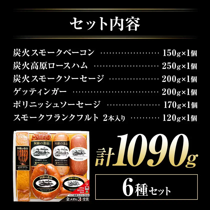 阿蘇の逸品 AN-80 ベーコン・ハム・ソーセージ 6種セット 株式会社阿蘇ナチュラル・ジェイファーム
