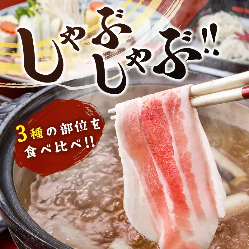 宮崎県産 豚しゃぶしゃぶ三種盛り食べ比べセット 合計2.2kg ※2027年1月お届け【B584-01】