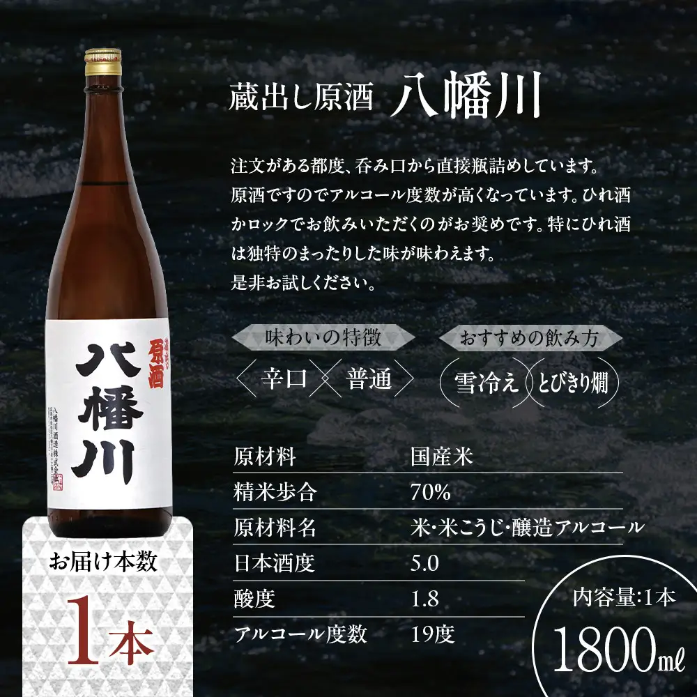 蔵出し原酒　八幡川 1800ml×1本