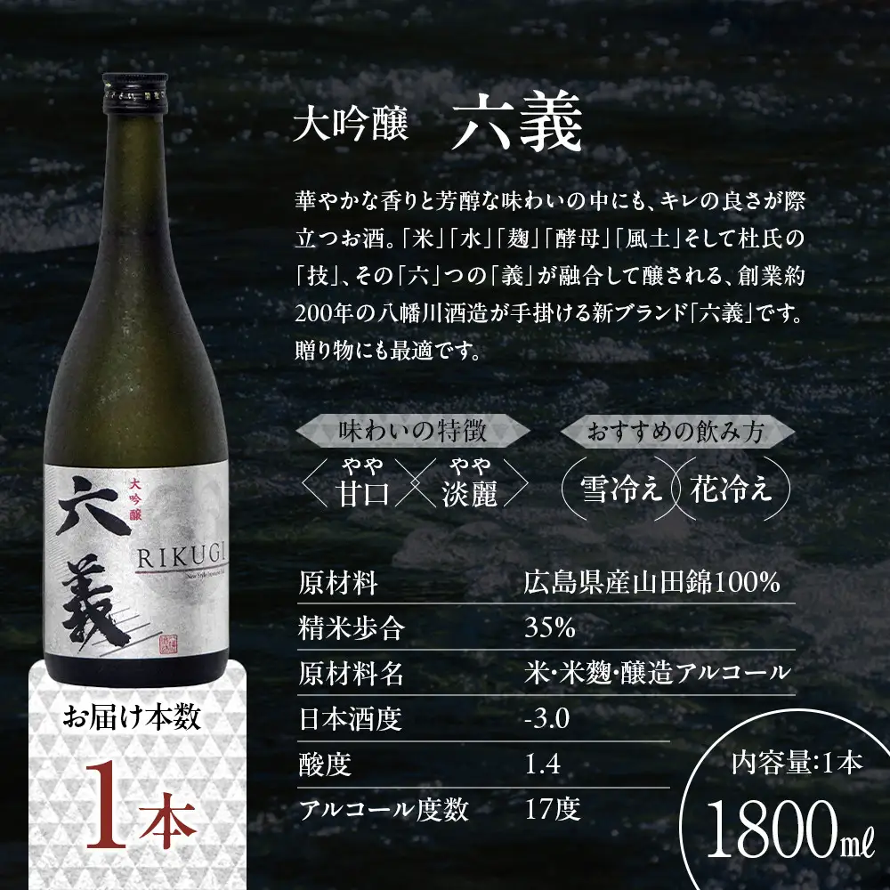 大吟醸　六義 1800ml×1本