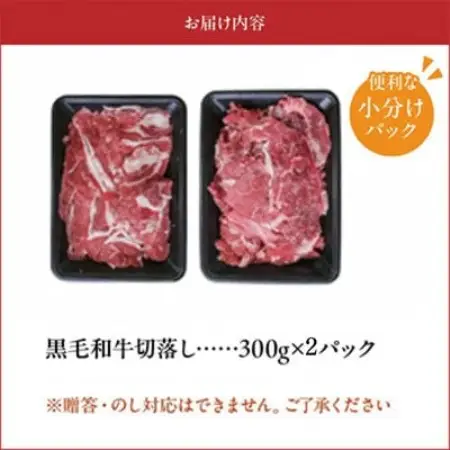 黒毛和牛 切り落とし 600g(南九州市)【配送不可地域：離島】【2001221】