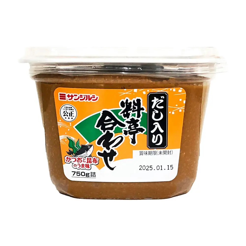 サンジルシ だし入り料亭合わせカップ 750g × 6個セット 味噌 みそ ミソ 合わせ味噌 合わせみそ 合わせミソ 調味料 だし入り 味噌汁 みそ汁 カップ 和食 料亭シリーズ
