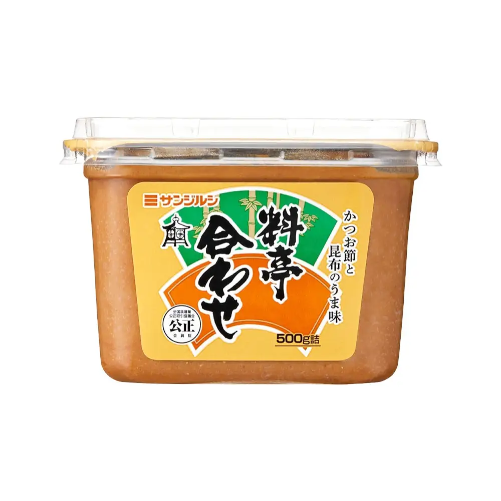サンジルシ 料亭合わせカップ 500g × 8個セット 米みそ 豆みそ 味噌 みそ ミソ 調味料 合わせ味噌 合わせみそ 合わせミソ 小容量カップタイプ 小容量 カップ 和食