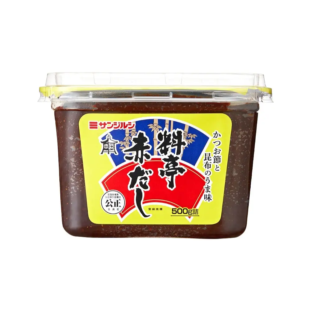 サンジルシ 料亭赤だしカップ 500g × 8個セット 赤だし 赤出汁 赤ダシ だし ダシ 出汁 豆みそ 豆味噌 豆ミソ 味噌 みそ ミソ 調味料 豆 こうじ菌 小容量カップタイプ 小容量 カップ 和食