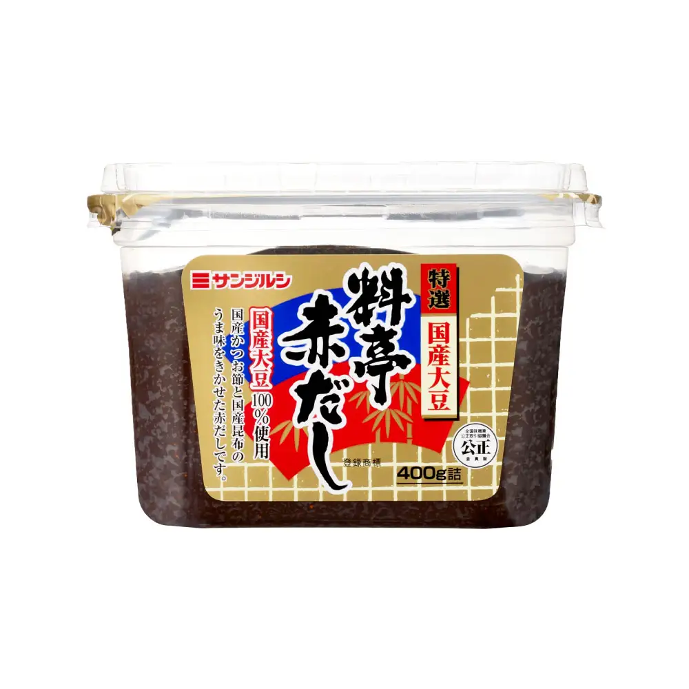 サンジルシ 特選料亭赤だしカップ 400g × 8個セット 赤出汁 赤ダシ だし ダシ 出汁 調味料 国産大豆 大豆 国産かつお節 かつお節 国産昆布 昆布 カップ カップタイプ 和食