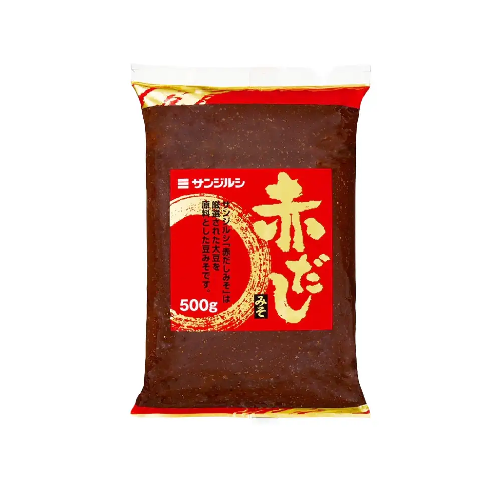 サンジルシ 赤だしみそ 500g × 10袋セット 豆みそ 豆味噌 豆ミソ 味噌 みそ ミソ 赤だし 赤出汁 赤ダシ 調味料 大豆 砂糖 手軽 お試し 使い切り 和食