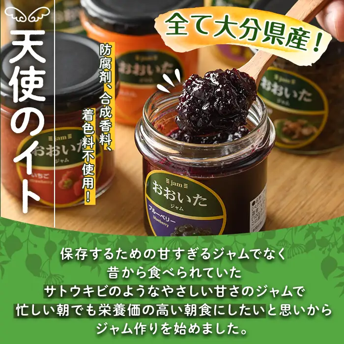 おおいたジャム ブルーベリー(135g×3個)  大分県産 ブルーベリー さとうきび使用 パン 加工食品 【AI07】【天使のイト】