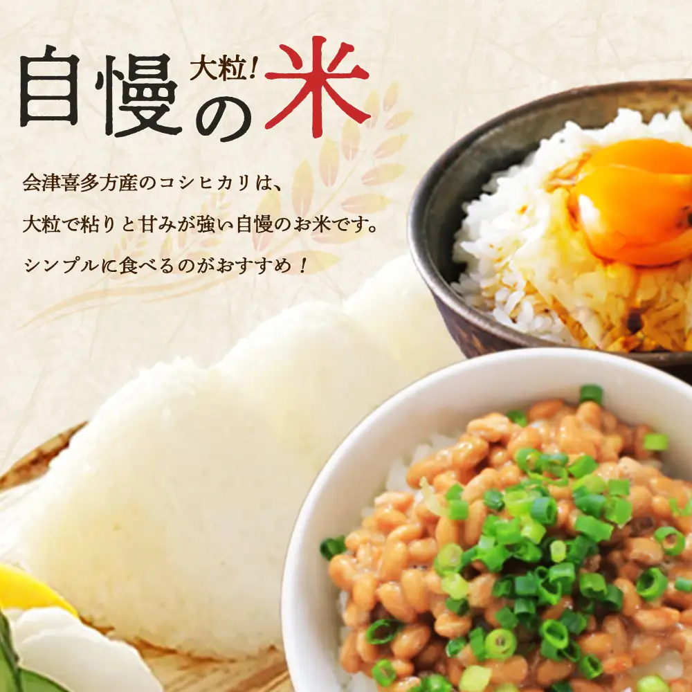 【2ヶ月定期便】令和8年産喜多方市産コシヒカリ白米　5kg×2回　【07208-1081】
