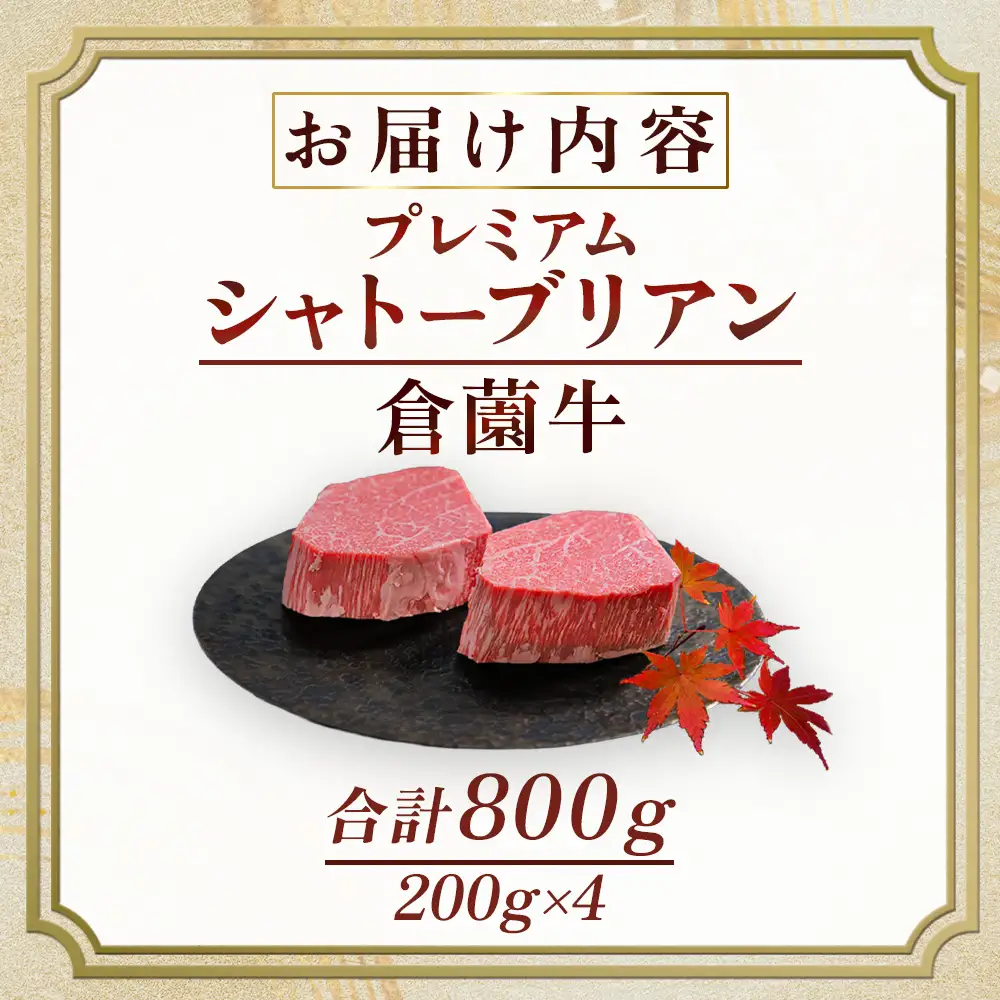 宮崎牛 【プレミアムシリーズ】厳選宮崎牛メス指定 A5等級シャトーブリアン 800ｇ