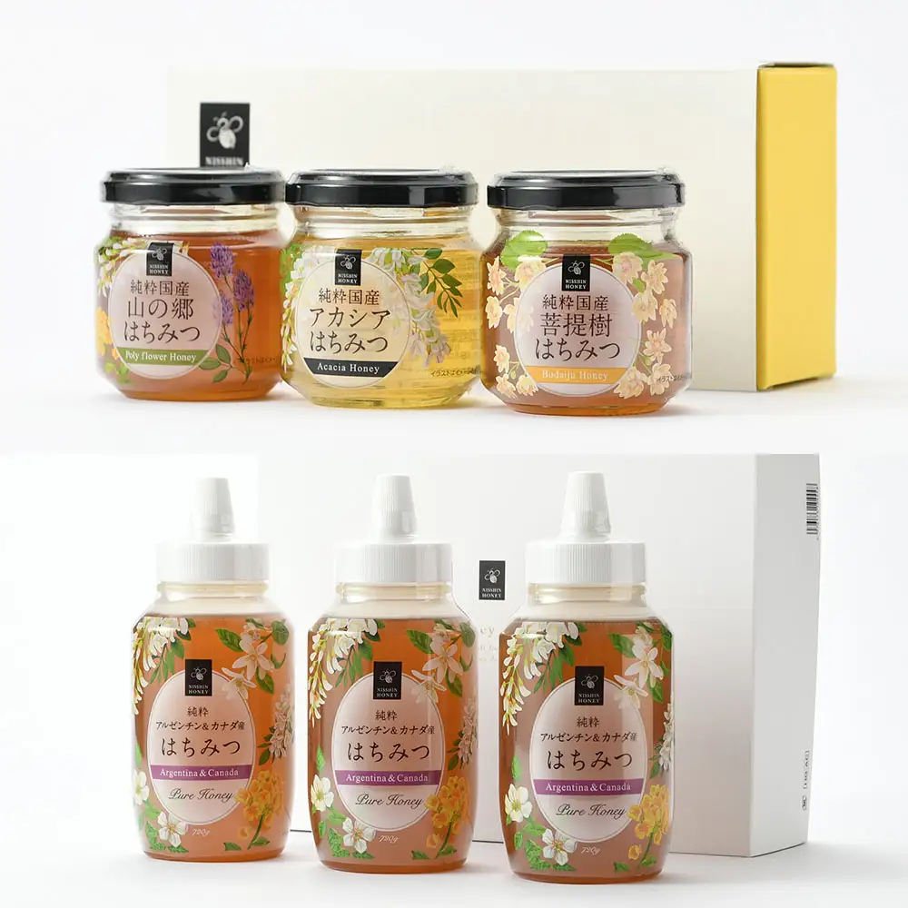 国産はちみつ 約360g （ 約120g × 3本入り ） ・ アルゼンチン & カナダ産はちみつ 約2160g （ 約720g × 3本入りセット ） はちみつ ハニー 日本産 ミネラル ビタミン 健康 栄養 加工品 洋菓子 和菓子 料理 常温 贈り物 プレゼント ギフト 詰め合わせ 食べ比べ セット