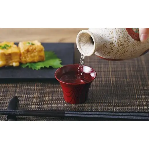 とりどり　ぐいのみ　赤摺 山中漆器 伝統工芸 工芸品 木製 漆塗 国産 日本製 F6P-3266