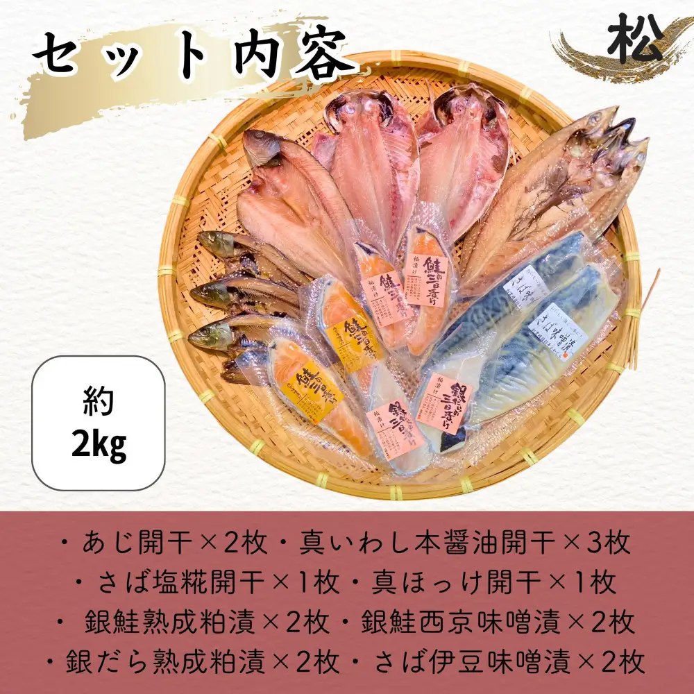 【グランプリ受賞／さば塩糀干入り】干物・漬け魚 15枚 約2kg 銀だら 西京漬け ふかくら松セット 静岡市 【配送不可：離島】