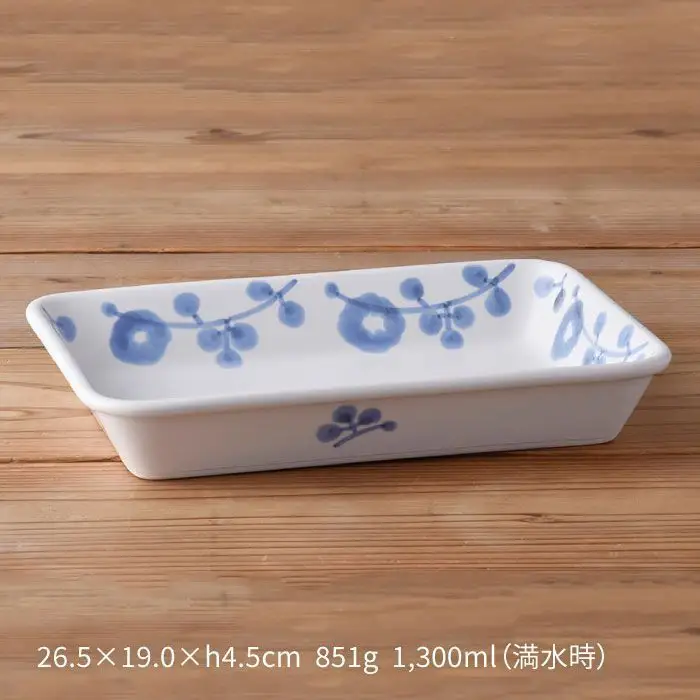 【波佐見焼】オーブンウェア 花唐草 長角トレー グラタン皿 食器 皿【光春窯】 [XD07] 波佐見焼