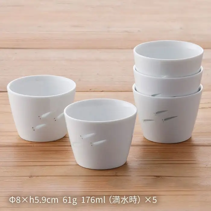 【波佐見焼】ほたるメダカ カップ M 5点セット 小鉢 スープカップ スープマグ  食器 皿 【光春窯】 [XD08] 波佐見焼