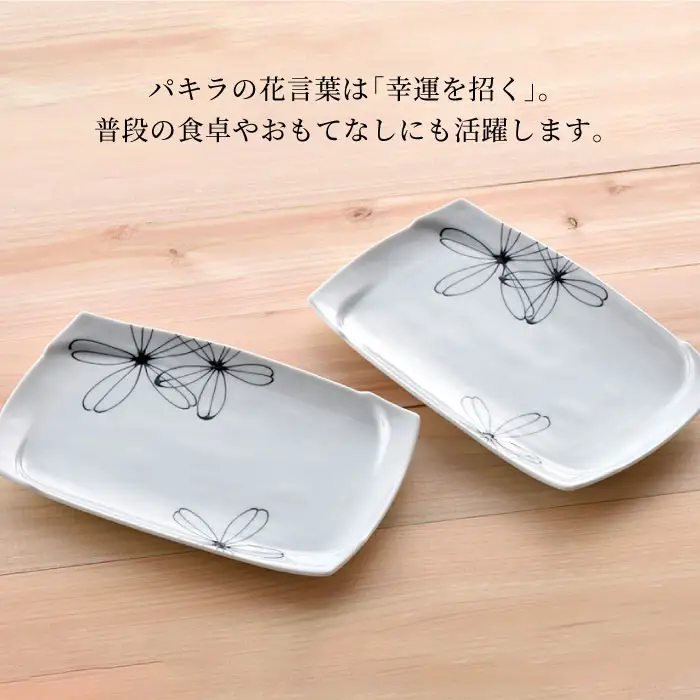 【波佐見焼】パキラシリーズ 長 角皿 2枚セット プレート 食器 皿 【まるしん】 [WD17]  波佐見焼