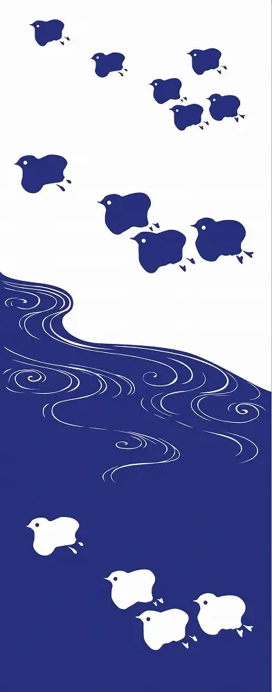 【芸艸堂】和綴じ製本の御朱印帳（歌川国芳）＆てぬぐい（流水と千鳥）