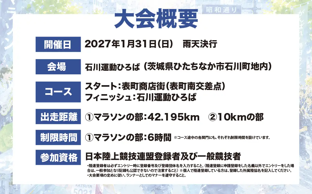 【数量限定】第74回勝田全国マラソン　マラソンの部参加権