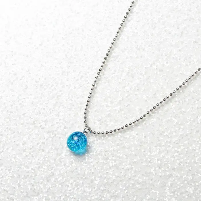 ジュエリー ネックレス アクセサリー 湖水 ガラス細工 首飾り ハンドメイド 手作り ジュエリー ネックレス アクセサリー ガラス 北海道 2463