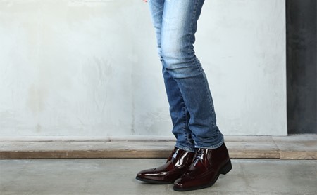 シークレットシューズ ブーツ ワイン シークレットシューズ 25.5cm