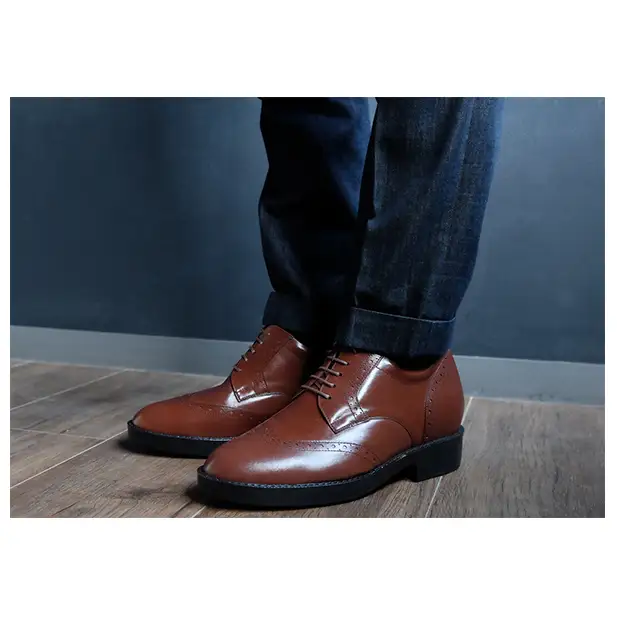 シークレットシューズ ウイング 茶 シークレットシューズ 23.5cm