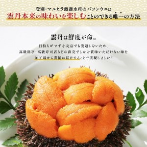  極上 エゾバフンウニ 折詰 100g A 23年6月上旬～8月中旬迄