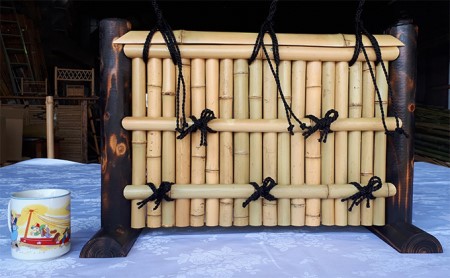 【竹工芸品】ミニ竹垣の置物 民芸品 インテリア  建仁寺垣