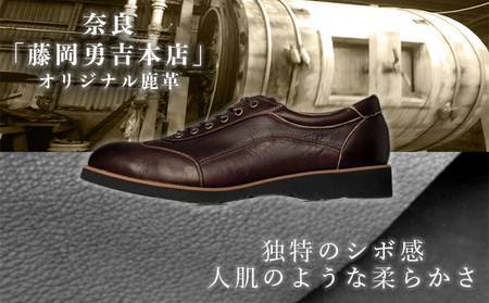 カジュアルシューズ 鹿革 ダークブラウン カジュアルシューズ 25.0cm