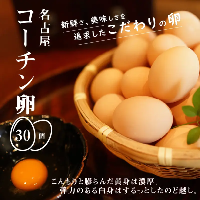 名古屋コーチン卵（30個入り) 日本三大地鶏 小牧市発祥[006K01]