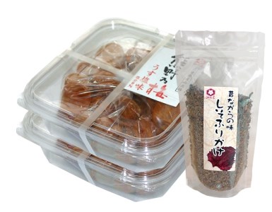 熊野乃梅　うす塩 （塩分9％）500ｇ×2Pとしそふりかけ【snby0004A】