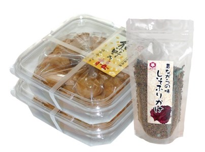 熊野乃梅　はちみつ （塩分8％）400ｇ×2パックとしそふりかけ【snby0006A】