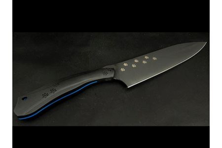 H60-11 NYAIFE KITCHEN （ニャイフキッチン）【ブラックブレード】牛刀 ブラック/ブルー サーバルキャットver