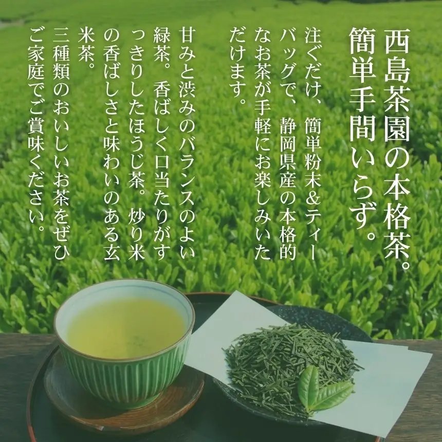 急須不要！ティーバッグと粉末茶のお手軽セット（各2種類）