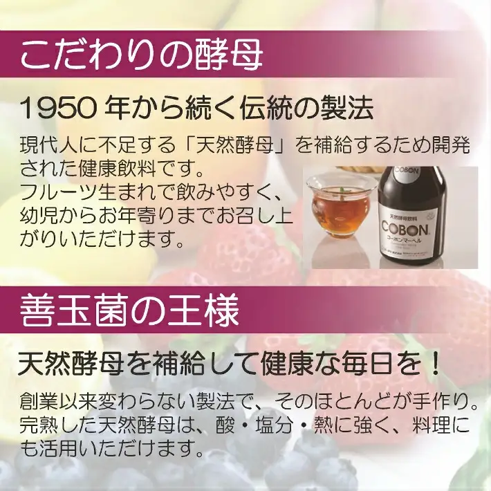 天然酵母飲料「コーボンぶどう」（525ml×2本）