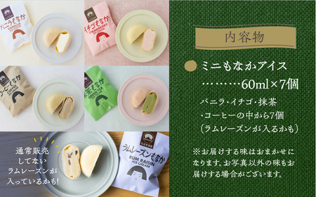 ＜牧成舎＞飛騨の手焼き最中アイス ミニサイズ 60ml×7個 妹最中 モナカ おまかせセット[AI086]