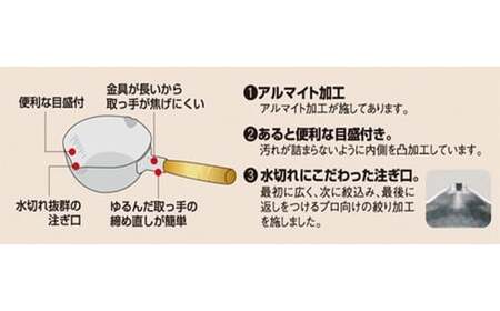 雪平鍋 鍋 ガス火用 萬彩伝雪平鍋 16cm 片手鍋 北陸アルミ 北陸アルミニウム 日本製 調理器具 キッチン用品 日用品 富山県 雑貨 民芸品 工芸品 伝統技術  FAD-0339