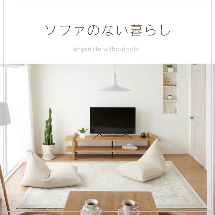 クッション ビーズクッション ハナロロ プレミアムポトラ 100L ニットカバー付 ベージュ 1個
