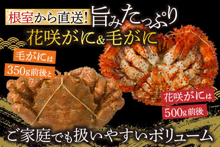 花咲がに500g前後×4尾と毛がに350g前後×4尾セット D-54006
