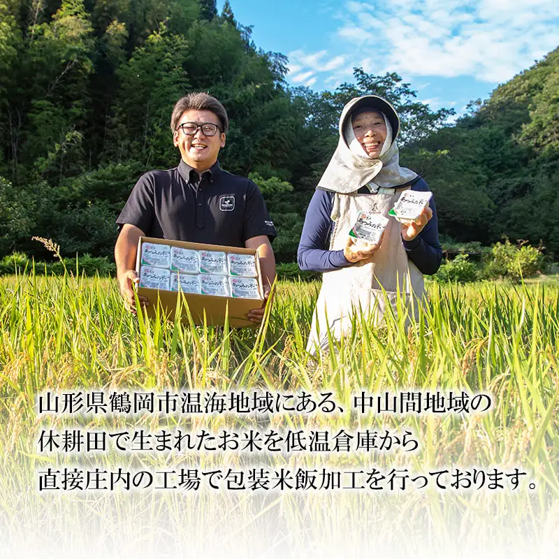 あったかご飯・あつみの米パックライス（180ｇ×24P）　山形県鶴岡市　K-830　| はえぬき 米 お米 コメ ライス ごはん ご飯 パックご飯 パックライス 白飯 白米 食品 お手軽 レンジ 一人暮らし 常温保存 備蓄 非常食 保存食 防災 ローリングストック 返礼品