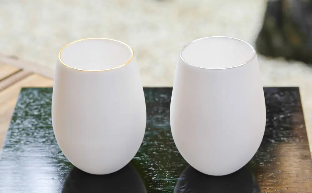 【陶あん】釉玻璃カップ 2個セット(金フチ・銀フチ)｜清水焼 コップ 食器 人気［ 京都 清水焼 京焼 陶芸 食器 人気 おすすめ カップ コップ 器 お取り寄せ 通販 送料無料 ふるさと納税 ］