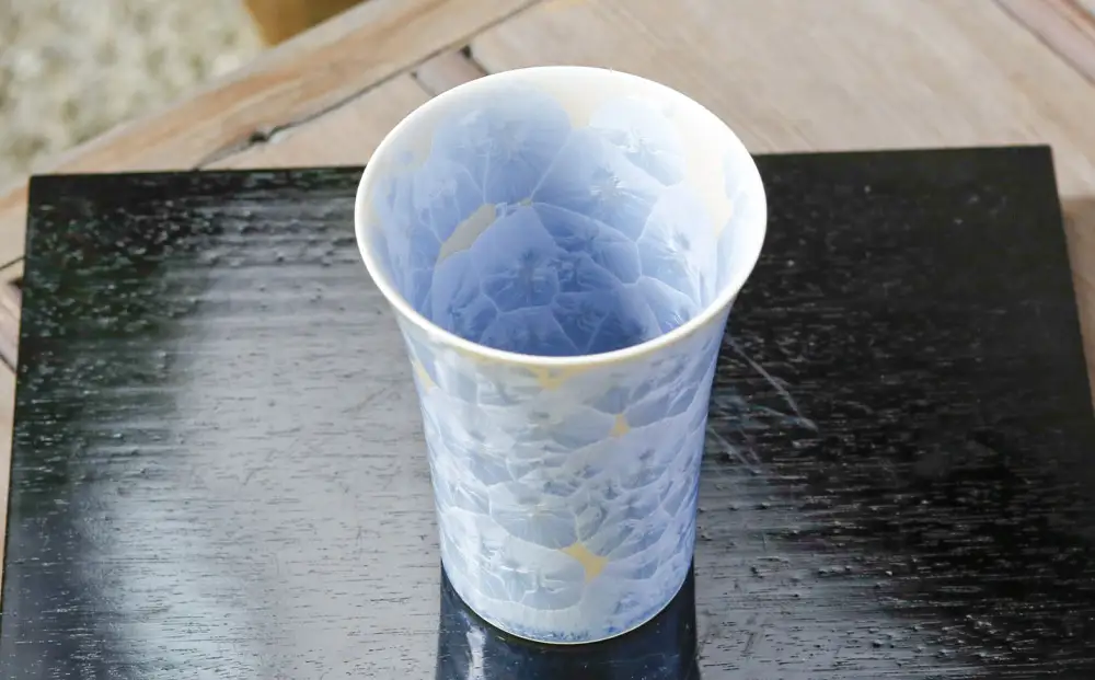 【陶あん】花結晶フリーカップ(銀藤)｜清水焼 コップ 食器 人気［ 京都 清水焼 京焼 陶芸 食器 人気 おすすめ カップ コップ 器 お取り寄せ 通販 送料無料 ふるさと納税 ］