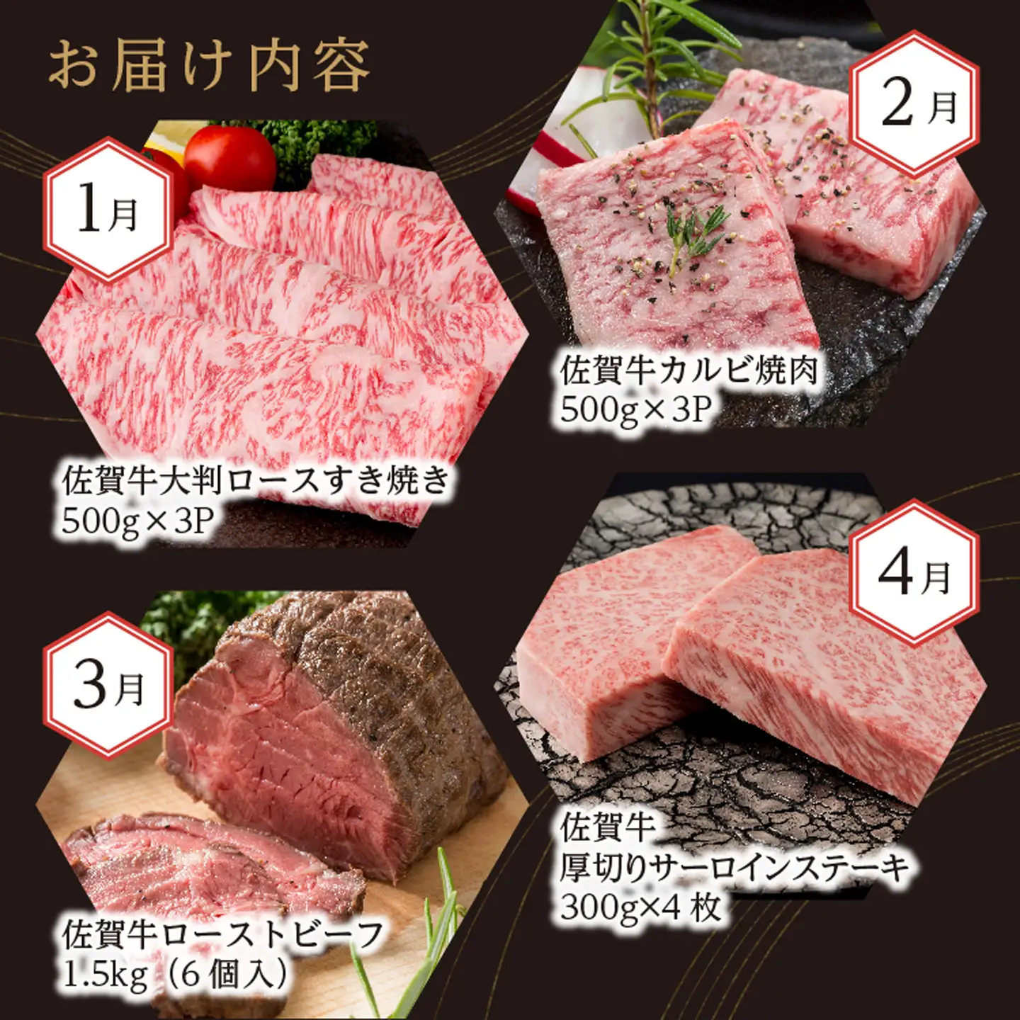 j-2【定期便12回】肉の定期便 極選佐賀牛 毎月配送 全12回