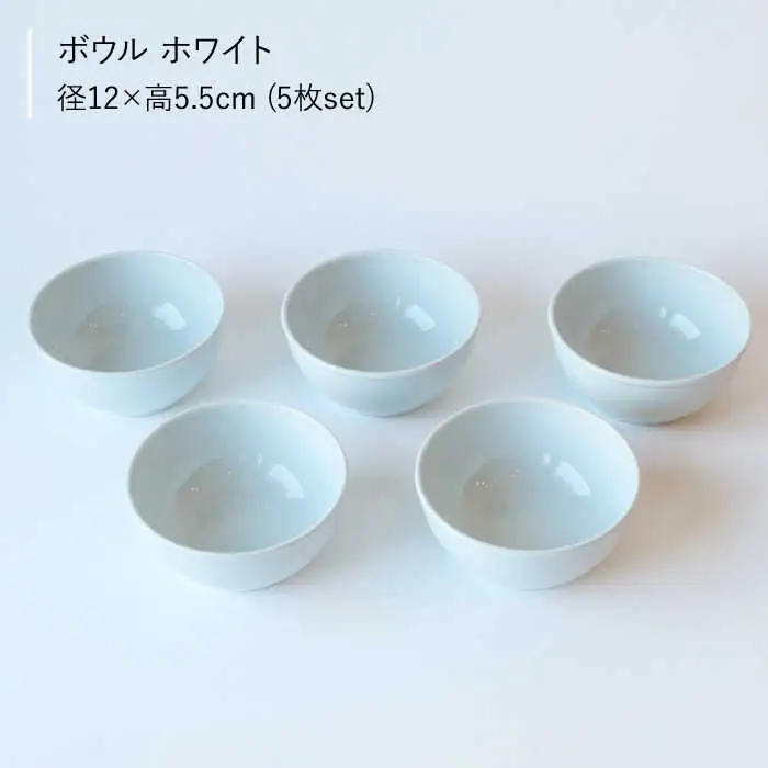 【波佐見焼】【Common】ボウル ホワイト 5個セット 【東京西海】 [DD120]