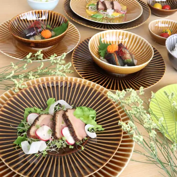 【波佐見焼】しのぎシリーズ プレート 大皿 茶碗 小鉢 含む プレミアム22点セット 食器 皿 【一龍陶苑】 [CC44]  波佐見焼