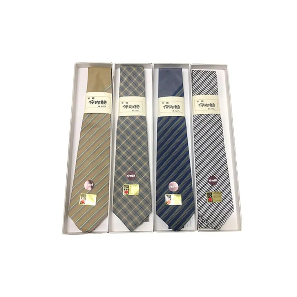 【数量限定】「伝統的工芸品」伊那紬（ネクタイ） 織物 ファッション小物  水色格子(4)