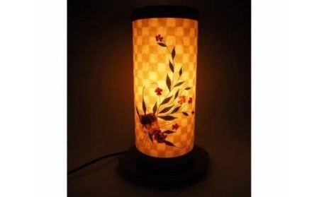 手漉き小川和紙の押花電気スタンド ／ 工芸品 伝統