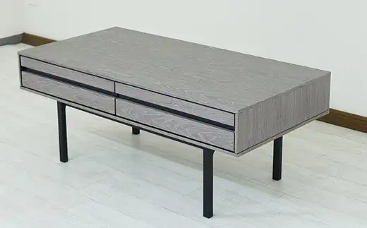【開梱・設置】ロゼッタ 100cm センターテーブル（グレーC-106）　AX009
