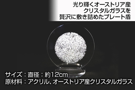 クリスタルプレート 盾 クリスタル盾 直径約12cm オーストリア産クリスタルガラス アクリルプレート 記念品 表彰 楯 盾 表彰楯 表彰盾 名入れ ゴルフ 贈り物 ギフト プレゼント 送料無料