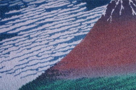 富士の刺繍絵4　葛飾北斎の凱風快晴（赤富士）【小絵】 インテリア 絵画 ギフト 刺繍 アート